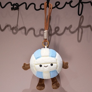 Porte-clés en peluche mignon en forme de ballon de sport, trois styles : volley-ball, football, baseball, mini pendentif, breloque de sac, cadeau pour les fans de sport et les adolescents - Product Image 3