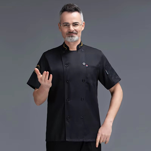 Veste de <span class=keywords><strong>chef</strong></span> pour la restauration, vêtements de travail pour hommes, vêtements d'été à manches courtes, hôtel, restaurant, cantine, boulangerie, pâtisserie, cuisine - Product Image 2