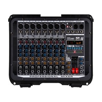 Xtuga XB08F Amplificateur de son numérique professionnel 8 canaux portable avec étui de transport, 320 types d'effets, 500W*2 USB