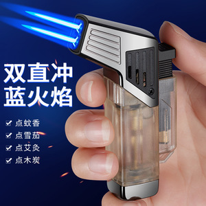 Encendedor de Cigarros JOFI de Plástico con Diseño de Dibujos Animados, Resistente al Viento, Función de Antorcha, Portátil, para Uso en Exteriores, Dos Orificios, Inyección Directa, Recargable con Gas Butano - Product Image 2