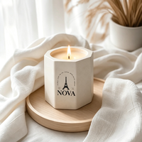 Bougie parfumée artisanale en cire de soja dans un pot en céramique NOVA Premium, senteurs personnalisées, purement naturelles, pour Diwali, Pâques et autres fêtes.