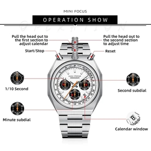 Reloj de Cuarzo Multifuncional MINI FOCUS 0601 para Hombre, con <span class=keywords><strong>Calendario</strong></span>, Luminoso, de Lujo, de Acero Inoxidable, con Cabeza de Toro - Product Image 3