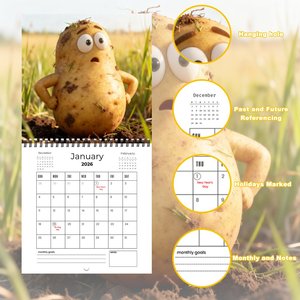 <span class=keywords><strong>Calendrier</strong></span> mural mensuel en gros personnalisé, spirale, Légumes 2026-2027, <span class=keywords><strong>calendrier</strong></span> suspendu pour la décoration de la maison et du bureau - Product Image 2