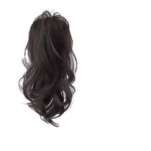 Peluca de cola de caballo rizada estilo cascada con pinza de garra de corona alta, cabello realista medio recogido para mujer, ideal para cualquier forma de rostro - Product Image 1