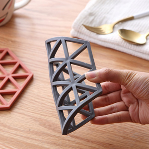 Hexagon Heat Insulating Mat Hollow Design Non Slip Placemat For Tea Cup Bowl Household Use Red Gray Blue - Product Image 2