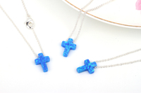 Quantité minimale de commande 2pcs 9x12mm Croix Opale Pierre À Travers Le Trou Mélanger Les Couleurs Lâche Synthétique Croix Opale En Stock