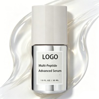 Sérum Visage Avancé Multi-Peptides et Acide Hyaluronique avec Glycérine et Aloe Vera, Raffermissant et Lissant pour les Rides et Ridules, Anti-Âge