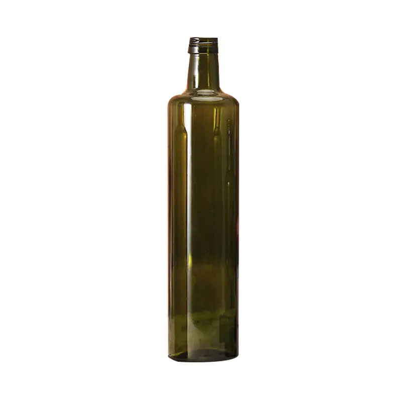 Toptan yuvarlak 100ml 250ml 500ml 750ml yeşil Marasca yenilebilir pişirme cam keten tohumu zeytinyağı şişesi