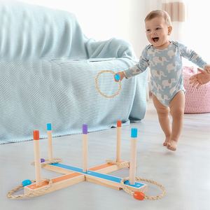 Jeux de lancer d'anneaux en bois pour enfants, pour fêtes de famille en plein air dans la cour - Product Image 6
