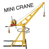 Grue miniature électrique à moteur pour usage extérieur, rotation à 360 degrés, 500 kg, 1000 kg, mini grue de levage