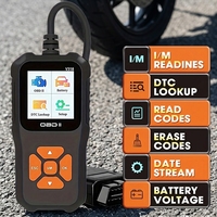 Escáner OBD2 para Coche Eléctrico, Lector de Códigos de Diagnóstico, Herramienta de Diagnóstico de Fallas del Motor en Inglés, Android, Plástico, Garantía de 12 Meses, Pantalla LCD