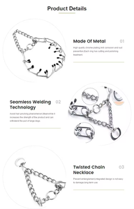 <span class=keywords><strong>Collar</strong></span> de entrenamiento de cadena Chapado en plata de 2,5-4mm de ancho ajustable para perros, puntas de liberación rápida de hierro sólido, puntas de goma cómodas - Product Image 4