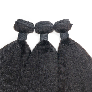 批发亚基扭结直机发纬纱100% 黑色女性人发束 - Product Image 2
