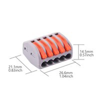 Connecteur de câblage à enfoncement, PCT-212/213/214, 0,08-4 mm² 32A, bornier à levier réutilisable, raccordement de câbles électriques, câblage LED