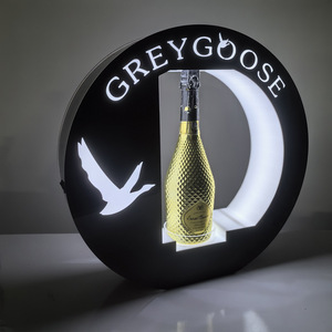 Support d'exposition pour bouteilles de vodka Grey Goose en acrylique LED, rond, avec éclairage blanc - Product Image 3