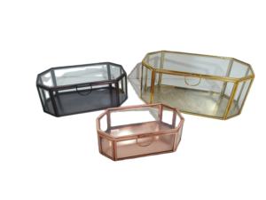 Caja de Joyería de Estilo Americano de Primera Calidad, Caja de Vidrio Antigua de Latón - Product Image 5