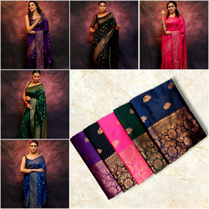 Sari en soie bleue avec broderie Zari, tenue traditionnelle indienne pour mariage, pour femmes, longueur au sol, sari ethnique de créateur - Product Image 6
