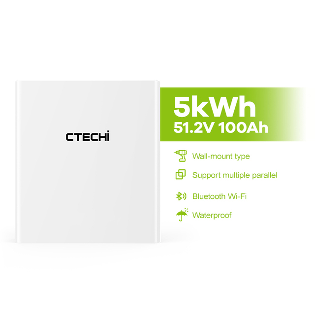 Custom Logo 5kW Lithium Solar Battery LiFePO4 Pack Waterproof Bluetooth Wifi Control 48V 51.2V 100Ah Energy Storage Battery