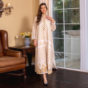 Robe Abaya Musulmane Brodé en Chiffon Naturel <span class=keywords><strong>Sexy</strong></span> pour Femme, Style Moyen-Orient Transfrontalier, Idéale pour Dubaï et l'Arabie Saoudite - Product Image 2