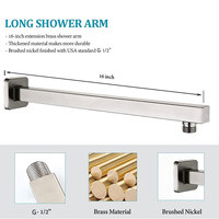Kit complet d'accessoires de douche modernes avec robinet intelligent encastré et vanne de douche en nickel brossé pour salle de bain