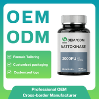 Kapsul Nattokinase OEM/ODM, Suplemen Nattokinase 2.000 FU untuk Dukungan Kardiovaskular & Sirkulasi Darah, Nattokinase Kustom