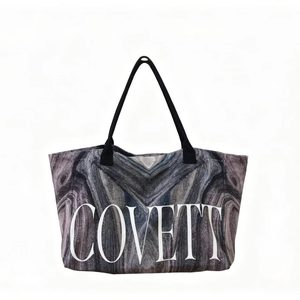 Eco Friendly Soft <b>Canvas</b> <b>Tote</b> Bag Custom Gradient Color Printing Large Capacity Wholesale Travel Beach Handbag Rope Handle - Product Image 5
