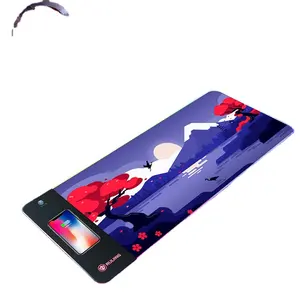 Tapis de souris Fuji Pastel Led chargeur sans fil cuir étendu Xxl Gamer Logo personnalisé imprimé personnalisé jeu grand tapis de souris RVB