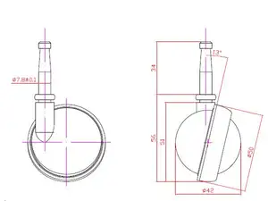 Ruota con rotelle a sfera per mobili in lega di zinco con rotelle in metallo cromato con rotelle a sfera in metallo argentato