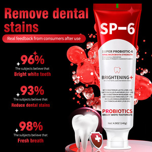 Pasta Dental Blanqueadora Probiótica Más Vendida <span class=keywords><strong>de</strong></span> 140g para Reparación del Esmalte, Eliminación <span class=keywords><strong>de</strong></span> Manchas Amarillas, Aliento Fresco, Menta, Pasta Dental Blanca - Product Image 1
