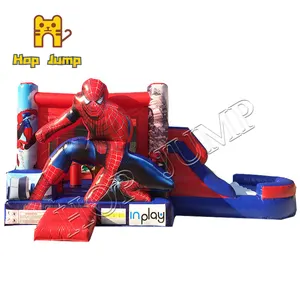 Achtertuin Spider Man Bounce Huis Opblaasbare Glijbaan Springkasteel Voor Zwembad Combo Voor Haar