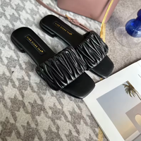 Sandales plates ouvertes pour femmes, respirantes, tendance estivale, avec lettres imprimées classiques