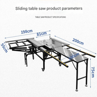 Nouveau produit très demandé : Scie à onglet coulissante mécanique WJ600, Scie de table coulissante pour le travail du bois