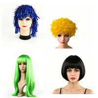 Perruque courte bob multicolore vibrante à franges plates, idéale pour le cosplay, Halloween, le carnaval et les soirées déguisées – Meilleure vente