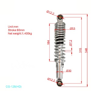 Chất Lượng Cao Nhiệm Vụ Nặng Nề Cg125 Thủy Lực Nhôm Sắt Phía Sau Sốc Hấp Thụ Preload Có Thể Điều Chỉnh Hệ Thống Treo Van Điều Tiết Cho Xe Máy - Product Image 3