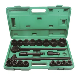 Kunci Soket Set 3/4In CR-MO Heavy Duty Impact Socket dengan Geser Bar Hand Tools Set Kotak Mekanik Hihg Kualitas