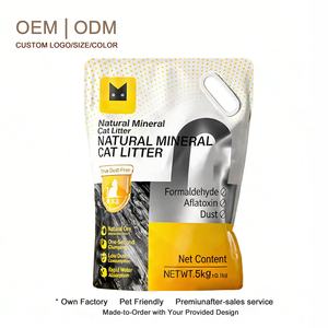 Vente en gros usine 10,00 kg Grandes quantités <span class=keywords><strong>Litière</strong></span> pour chat en bentonite sans poussière, agglomérée, naturelle, à base de charbon actif et de minerai de sodium - Product Image 1