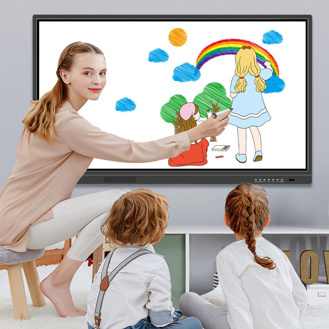 55 65 75 85 Inch Multi Touch All in One TV Smart Interactive Flat Panel Interactive White Board for Smart School and Conference