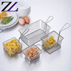 Soporte de acero inoxidable para patatas fritas, mini cestas de comida rápida a prueba de freír, hamburguesa, patatas fritas, alas de <span class=keywords><strong>pollo</strong></span>, cestas de servicio cónicas - Product Image 5