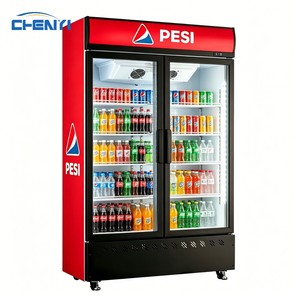 Réfrigérateur Vitrine Vertical OEM à Double Porte Vitrée, <span class=keywords><strong>Sans</strong></span> <span class=keywords><strong>Givre</strong></span>, 4 Étagères Réglables, Faible Niveau Sonore - Product Image 5