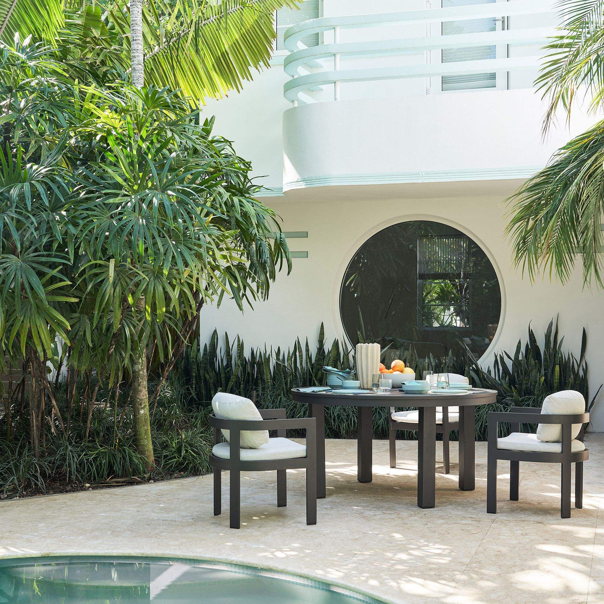 Patio furniture Outdoor backyard garden Aluminum alloy dining tables round