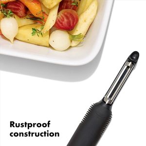 Éplucheur de légumes et de fruits ergonomique avec poignées pivotantes, éplucheur de pommes de terre avec éliminateur de yeux intégré - Product Image 4
