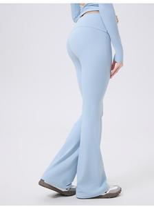 Pantalon de yoga micro-évasé taille haute pour femme, effet push-up, dos en V, amincissant, élastique, pour Pilates et usage décontracté, vente en gros - Product Image 3