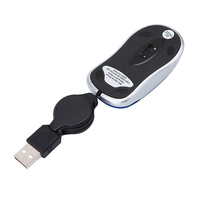 Mini souris de voyage optique à câble rétractable USB pour ordinateur portable PC