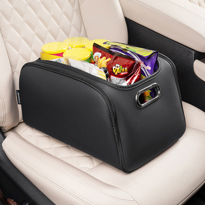 Boîte de rangement de coffre haut de gamme en cuir Nappa pour hommes et femmes avec poignée métallique, compatible avec <span class=keywords><strong>Mercedes</strong></span>, Audi, Tesla - Product Image 1