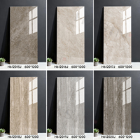 Carreaux de sol en porcelaine émaillée haute brillance 600x1200mm pour salle de bain, carreaux de sol modernes en marbre pour villa et balcon