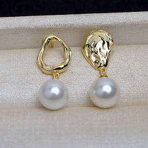 Pendientes de Plata de Ley S925 con Perlas Barrocas de 9-17 mm, Estilo AB, Colgante de Cuentas Deformadas, Accesorio de Joyería de Moda para Mujer -4135 - Product Image 1