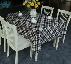 Harga Pabrik Pvc Penutup Desain Sederhana Manteles Meja dengan Benang Dukungan Tahan Air Geometris Taplak Meja
