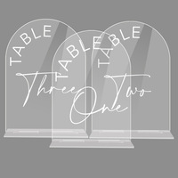 Ychon or miroir brillant numéros de Table de mariage 5x7 pouces acrylique arc forme numéro signe support organisateur pour décorations de Table