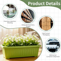 Grand pot à fleurs en plastique PP rustique et durable avec trou de drainage, capacité de 23,1 L, pour l'intérieur/l'extérieur, le jardin, le bureau et la maison