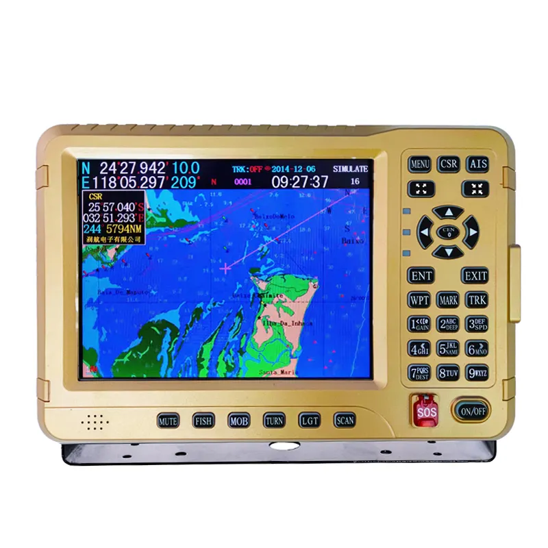 Reconhecimento automático dos ais gps vhf, equipamento de navegação náutica radar marinha de 10 polegadas